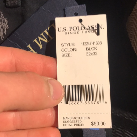 Us Polo Assn All Black Slim fit pants. W32/L32 - Picture 2 of 4